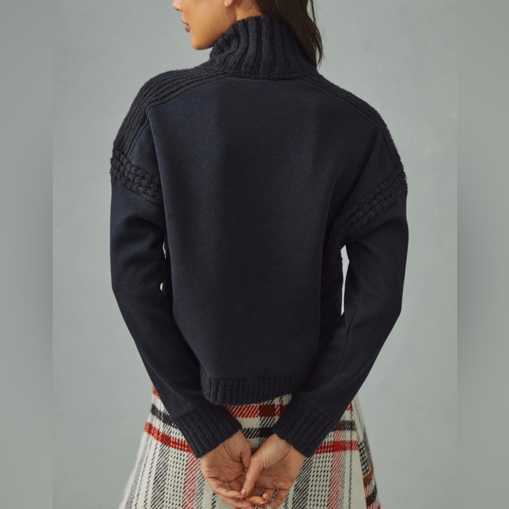 Anthropologie Daily Practice Black Cable-Knit Sweater XL NWT - Picture 2 of 11